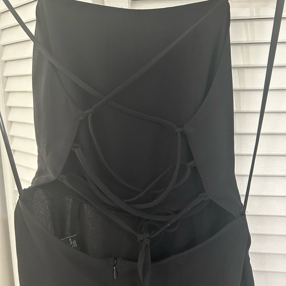 Forever 21 Black Contemporary Backless Crisscross Jumpsuit. - Picture 3 of 8